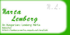 marta lemberg business card